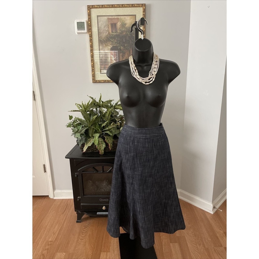 JM COLLECTION Women's PETITE 8P Blue FLARED‎ Stretch Skirt